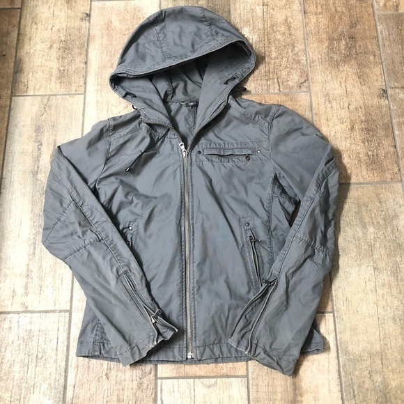 Uniqlo Hooded Utility Jacket Slim Fit Womens small Gray Full Zip - Picture 3 of 6